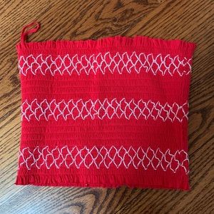 Garage, Red crinkle tube top, size xs